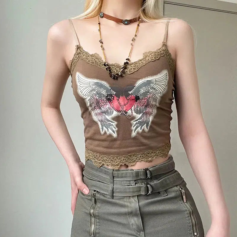 Fairy Grunge Angel Wings Top - Y2K Aesthetic Cute Top for Unique Style