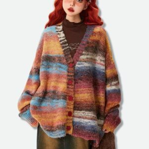 Fairy Grunge Cardigan: Y2K Aesthetic Cute Top for Cozy Layering