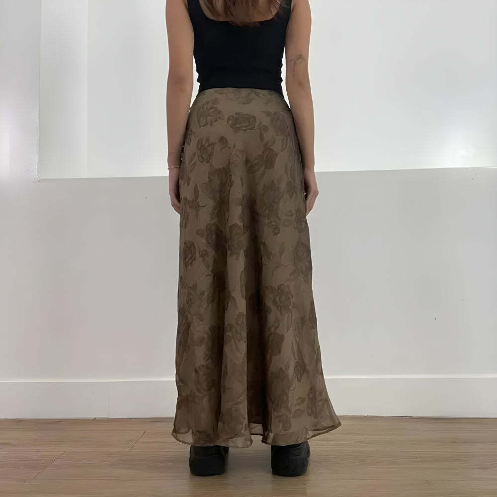 Fairy Grunge Floral Maxi Skirt - Y2K Aesthetic, Cute Tops & Outfits