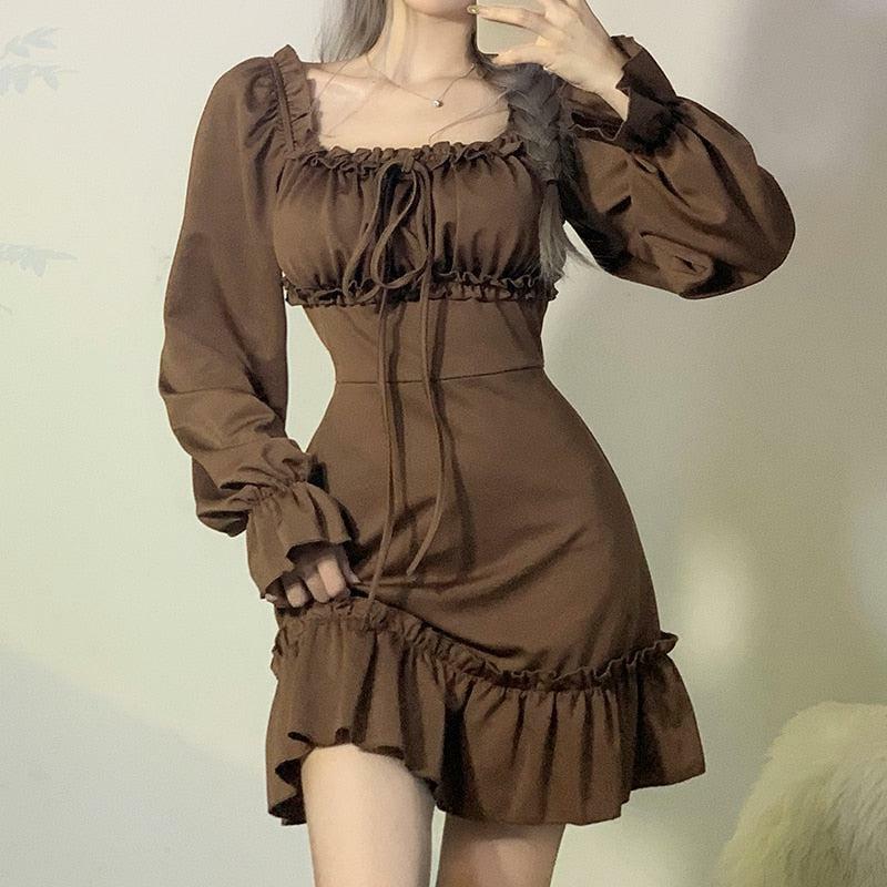 Fairy Grunge Ruffled Mini Dress - Y2K Aesthetic Cute Top for Stylish Looks