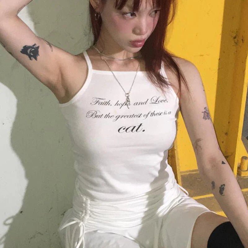 Faith & Hope & Love Y2K Top: Cute Coquette Aesthetic for Every Occasion