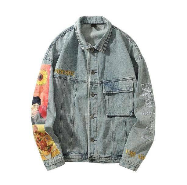 Famous Artist Denim Jacket - Y2K Fashion, Grunge Aesthetic, Cute Tops