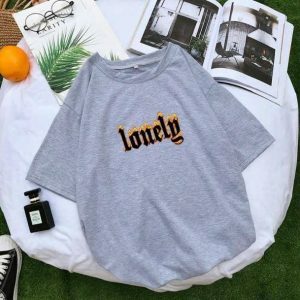 Feeling Lonely Y2K T-Shirt - Cute Tops for Coquette & Grunge Aesthetic