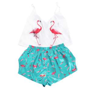 Flamingos Pajama Set - Y2K Aesthetic, Cute Tops & Comfy Style