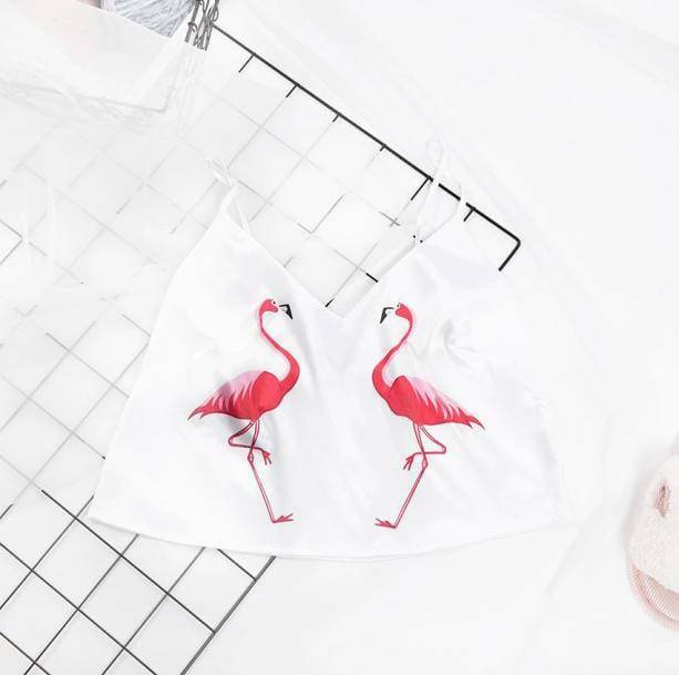 Flamingos Pajama Set - Y2K Aesthetic, Cute Tops & Comfy Style