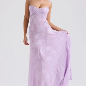 Floral Lace Up Maxi Dress - Y2K Fashion with Coquette & Grunge Aesthetic