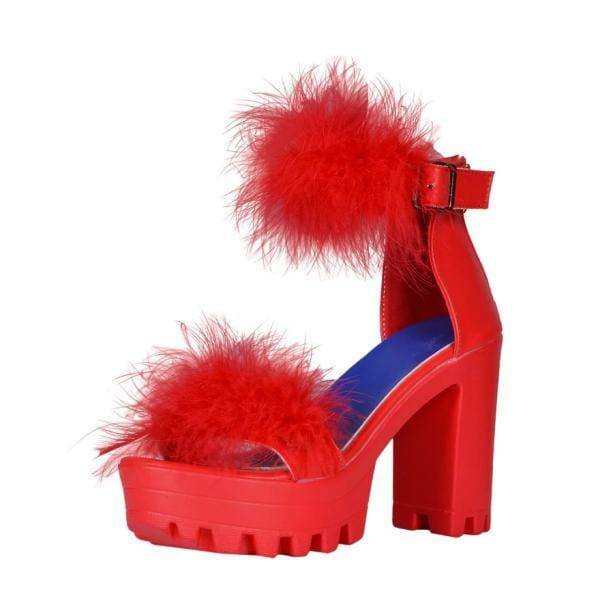 Fluffy Open Toe Party Shoes - Y2K Aesthetic Footwear for Trendy Looks