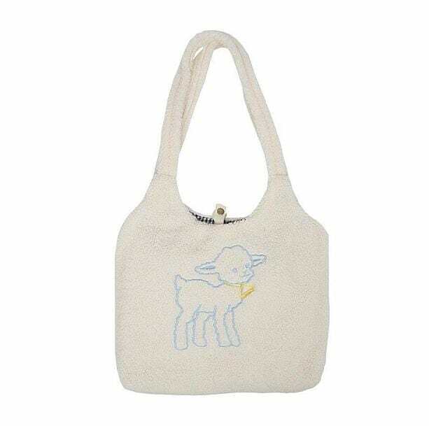 Fluffy Sheep Bag: Y2K Fashion Essential for Coquette & Grunge Aesthetics