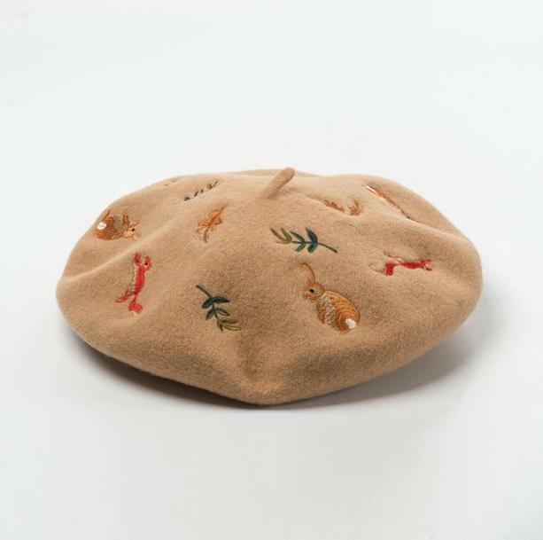 Forest French Beret: Y2K Fashion Essential for Coquette & Grunge Aesthetics