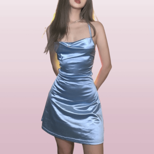 Forever Dreaming Backless Blue Dress - Y2K Fashion & Coquette Aesthetic