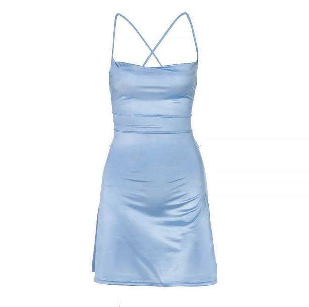 Forever Dreaming Backless Blue Dress - Y2K Fashion & Coquette Aesthetic