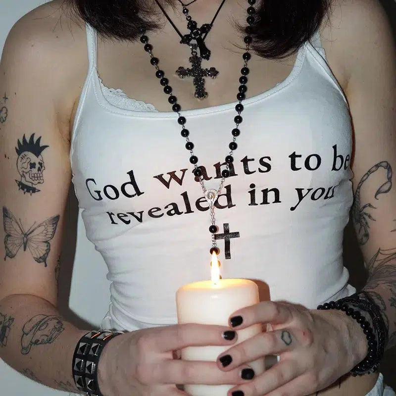 God Wants To Be Revealed Top - Y2K Fashion, Grunge Aesthetic, Cute Tops