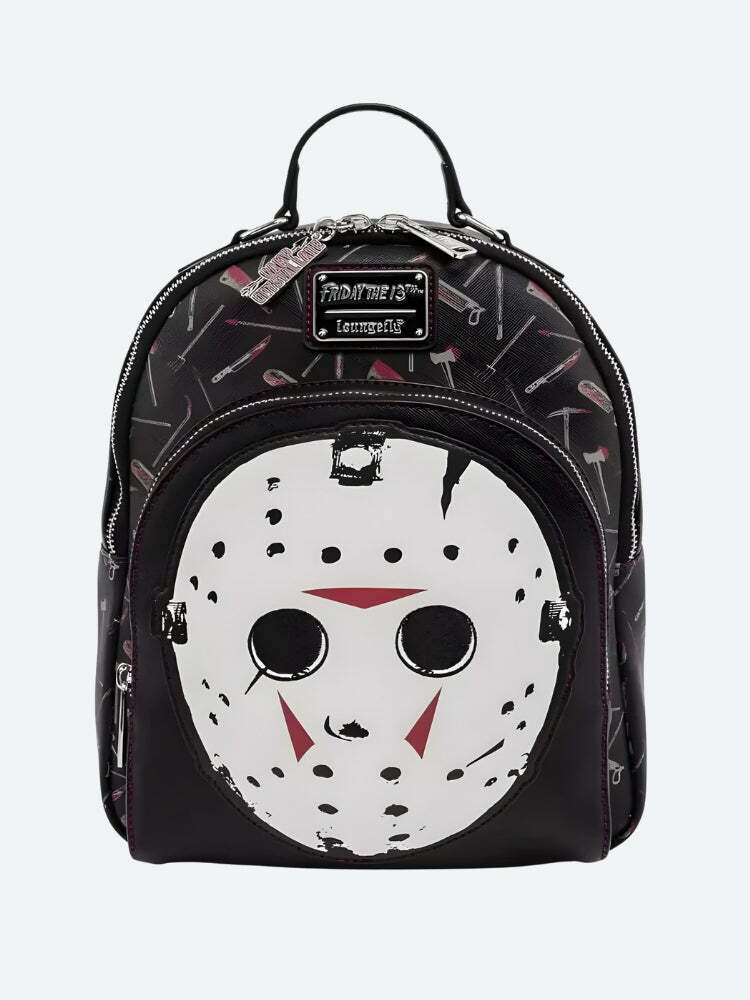 Goth Friday the 13th Y2K Backpack - Grunge Aesthetic & Cute Tops Style