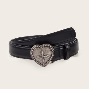 Goth Heart & Cross Belt - Y2K Grunge Aesthetic Accessory for Cute Outfits