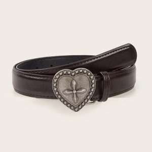 Goth Heart & Cross Belt - Y2K Grunge Aesthetic Accessory for Cute Outfits