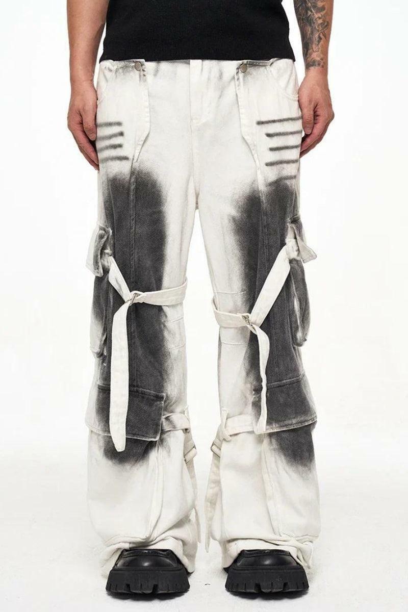 Grunge Aesthetic Cargo Pants with Dirty Effect for Y2K Fashion Lovers