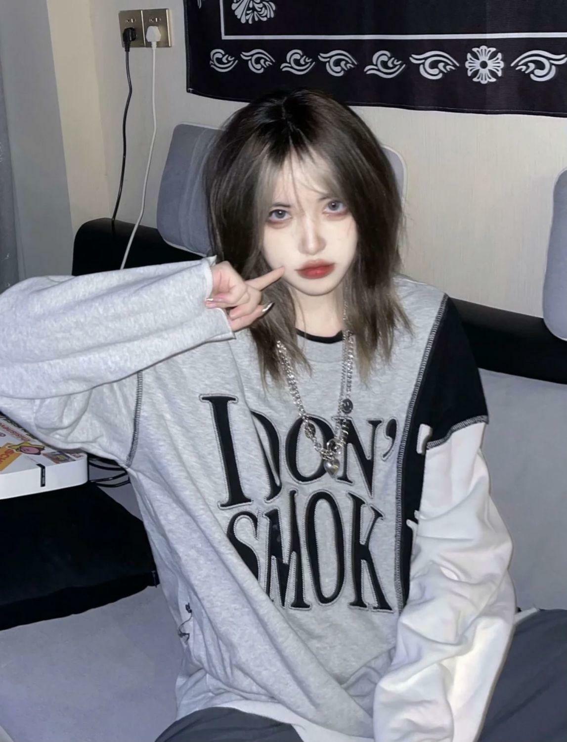 Grunge Aesthetic I Don't Smoke Tee - Y2K Fashion Cute Top