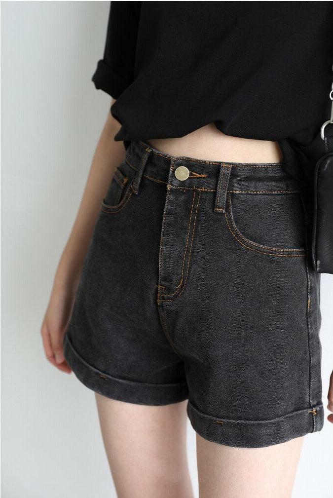 Grunge Black Jean Shorts - Y2K Fashion, Cute Tops & Aesthetic Vibes