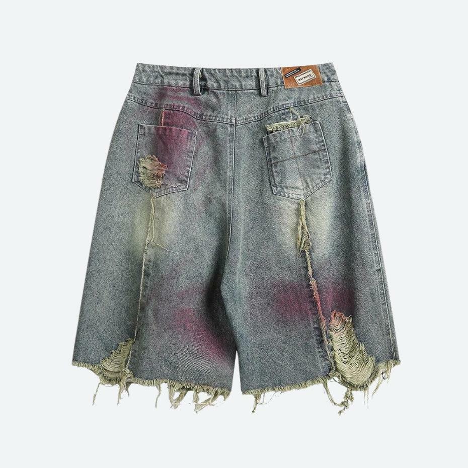 Grunge Distressed Denim Shorts - Y2K Fashion for Aesthetic Outfits