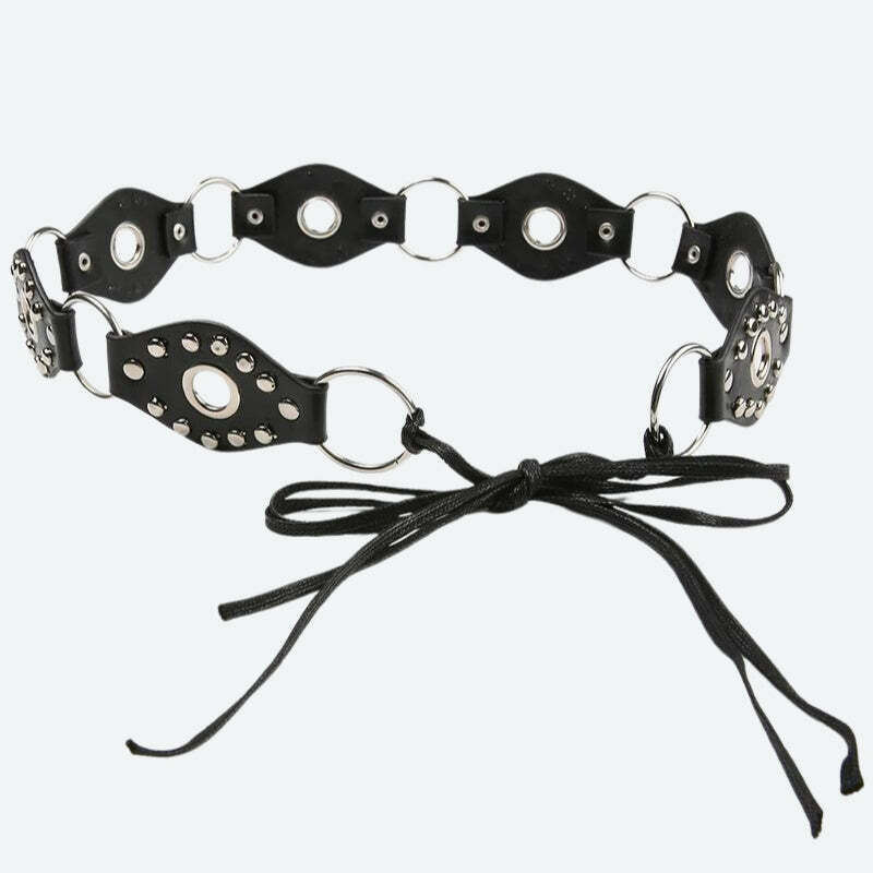 Grunge Faux Leather Lace-Up Belt for Y2K Fashion & Aesthetic Outfits