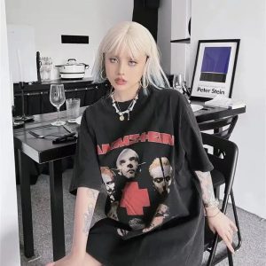 Grunge Rammstein Tee - Y2K Fashion Essential for Aesthetic Outfits