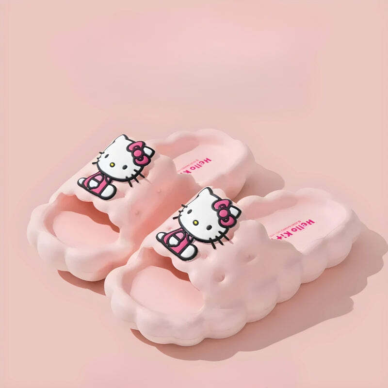 Hello Kitty Cloud Slippers - Y2K Aesthetic Cute Tops & Cozy Footwear