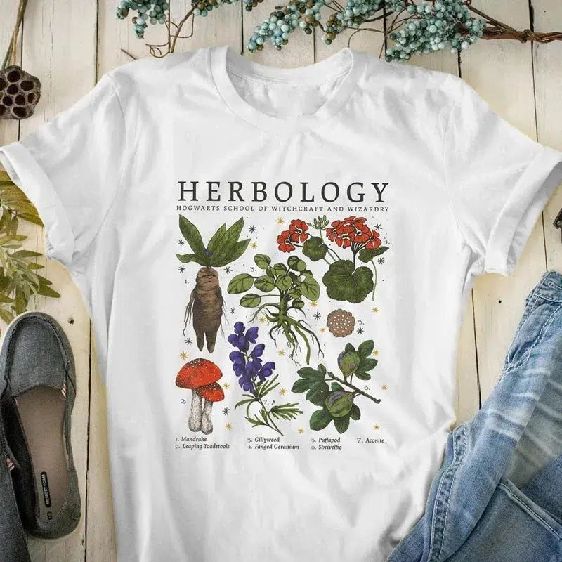 Herbology Tee: Y2K Aesthetic Top for Coquette & Grunge Styles