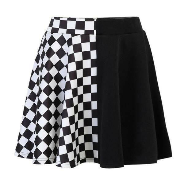 High Waist Checkered Skirt - Y2K Fashion, Grunge Aesthetic, Cute Tops