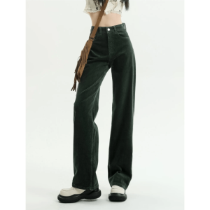 High Waist Corduroy Pants - Y2K Fashion Essential for Grunge & Coquette Aesthetic