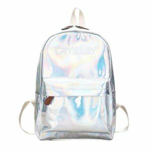 Holographic Crybaby Backpack | Y2K Aesthetic, Cute Tops & Grunge Style