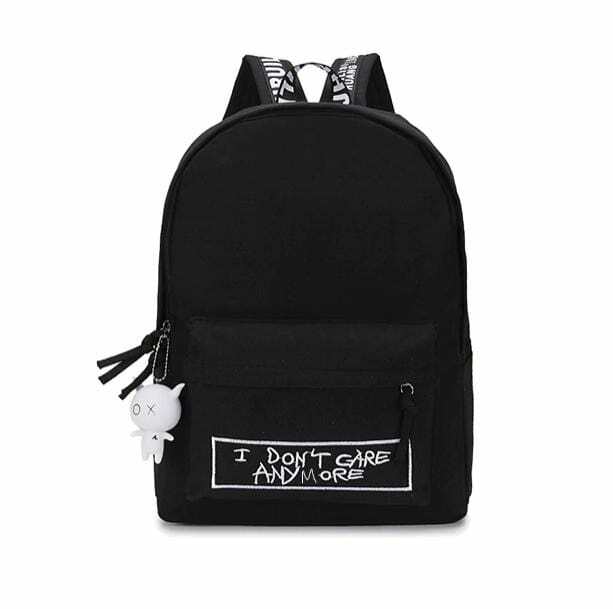 I Don't Care Anymore Y2K Backpack - Grunge Aesthetic & Cute Tops