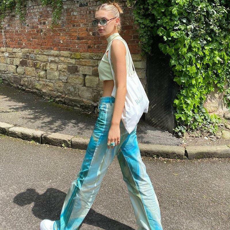 Indie Tie Dye Pants - Y2K Fashion, Grunge Aesthetic, Cute Tops