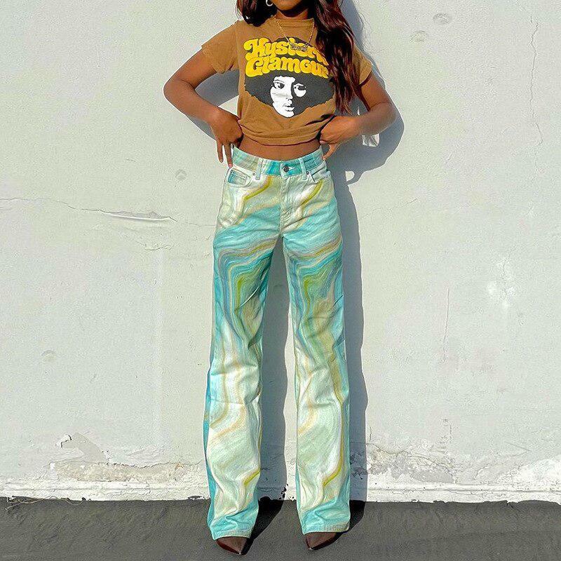 Indie Tie Dye Pants - Y2K Fashion, Grunge Aesthetic, Cute Tops