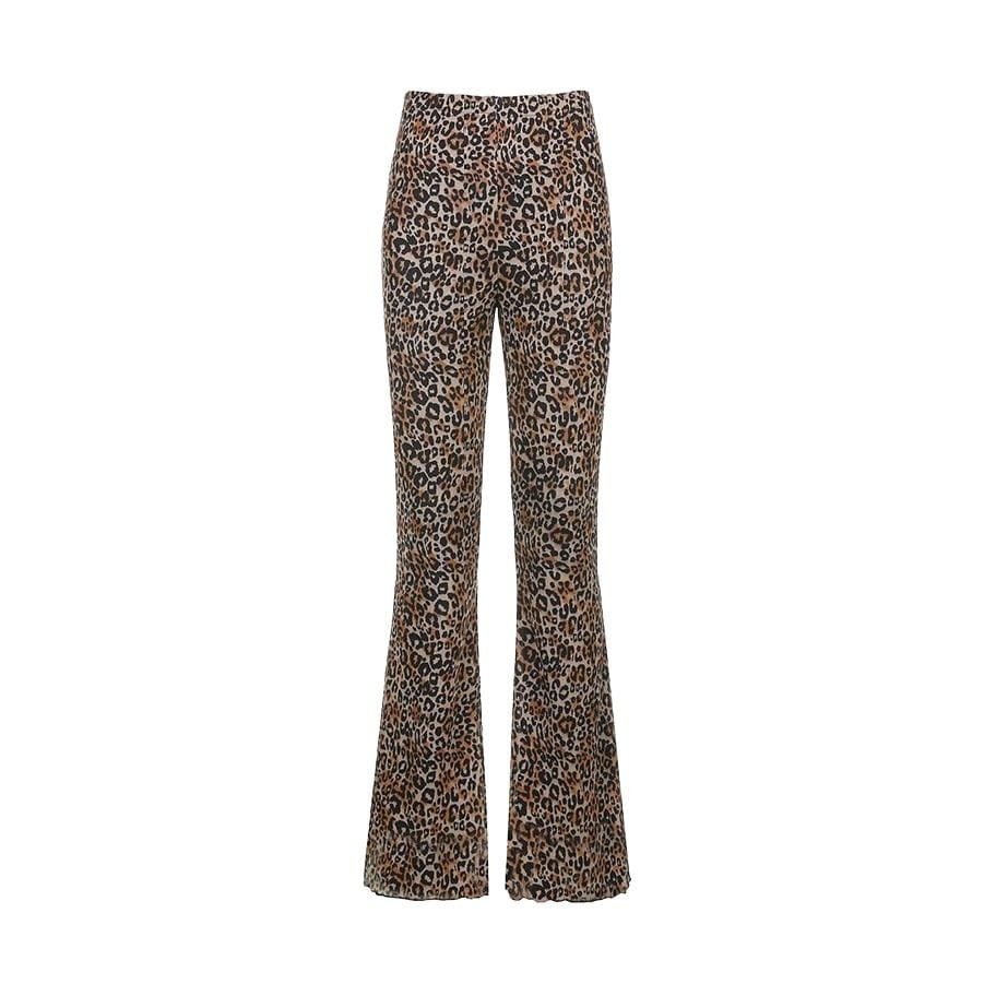 Indie Y2K Leopard Print Pants for Grunge Aesthetic & Coquette Style