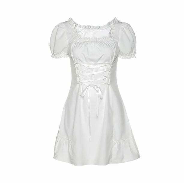 Innocent White Dress: Y2K Fashion, Coquette Aesthetic, Cute Tops & More