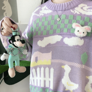 Kawaii Farm Sweater - Y2K Aesthetic Cute Top for Grunge & Coquette Styles