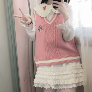 Kawaii Kuromi Vest Sweater - Y2K Fashion Cute Top for Coquette Aesthetic