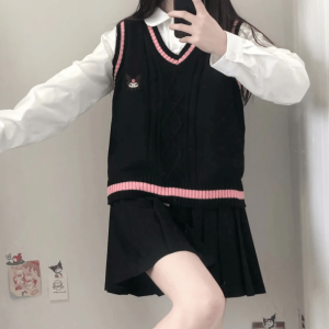 Kawaii Kuromi Vest Sweater - Y2K Fashion Cute Top for Coquette Aesthetic