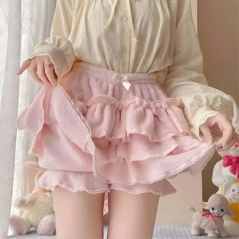 Kawaii Y2K Mini Skort: Cute Pastel Goth & Coquette Aesthetic Outfit