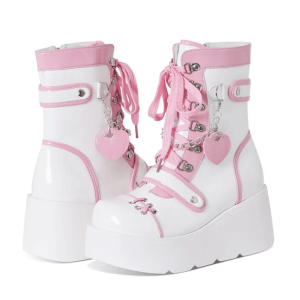 Kawaii Y2K Platform Boots for Grunge & Coquette Aesthetic Outfits