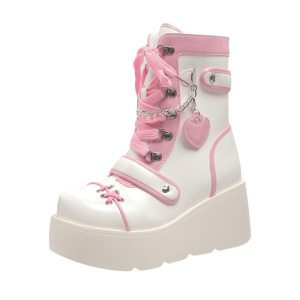 Kawaii Y2K Platform Boots for Grunge & Coquette Aesthetic Outfits