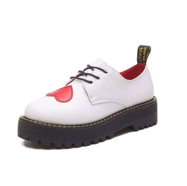 Love Heart Oxford Shoes - Y2K Fashion, Coquette Aesthetic, Cute Tops