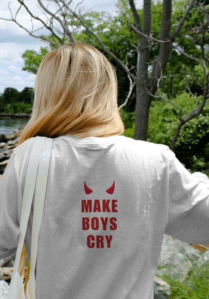 Make Boys Cry Tee - Y2K Fashion, Grunge Aesthetic, Cute Tops