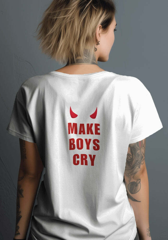 Make Boys Cry Tee - Y2K Fashion, Grunge Aesthetic, Cute Tops