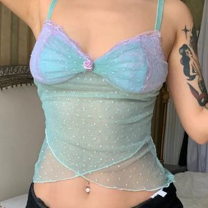 Mermaid Sheer Mesh Top - Y2K Fashion, Cute Tops, Coquette Aesthetic