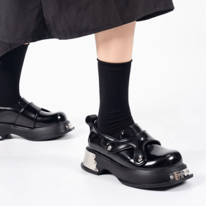 Metal Accents Y2K Goth Shoes for Grunge Aesthetic & Cute Outfits