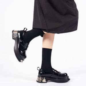 Metal Accents Y2K Goth Shoes for Grunge Aesthetic & Cute Outfits