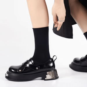 Metal Accents Y2K Goth Shoes for Grunge Aesthetic & Cute Outfits