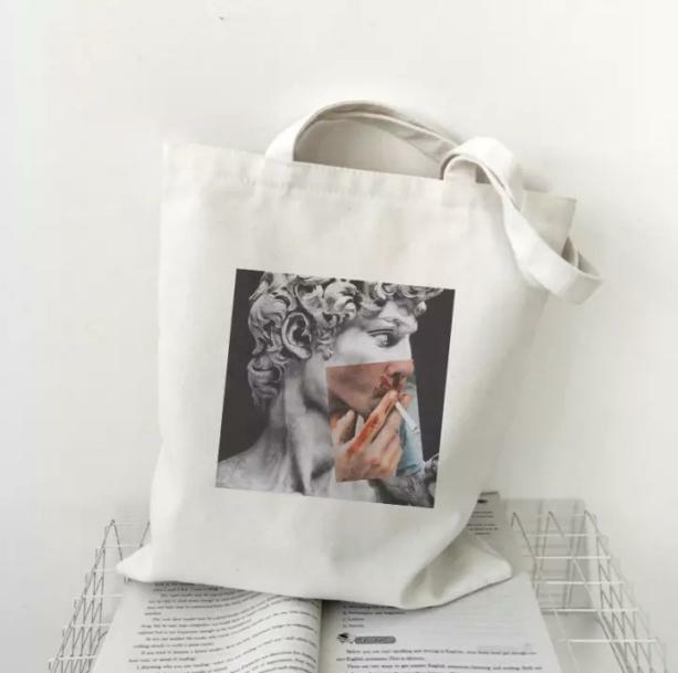 Michelangelo Tote Bag: Y2K Fashion Essential for Coquette & Grunge Aesthetics