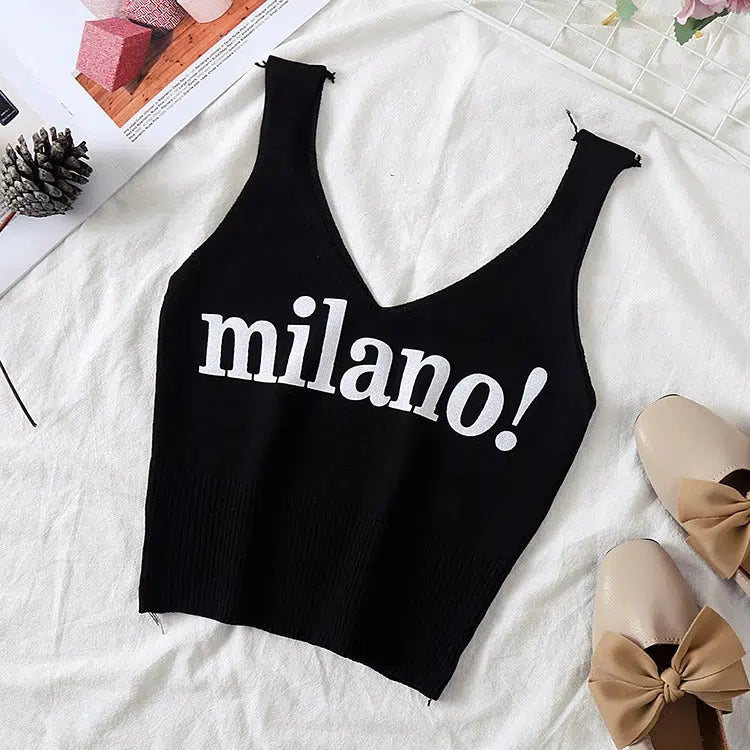 Milano Knitted Tank Top - Y2K Fashion Essential for Coquette & Grunge Aesthetic